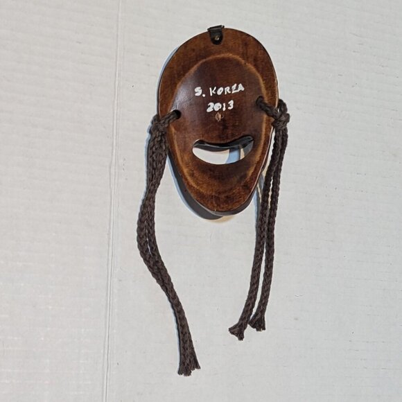 Wooden Artistic Sad Face Wall Decor Mash Greek Tragedy - Picture 2 of 3